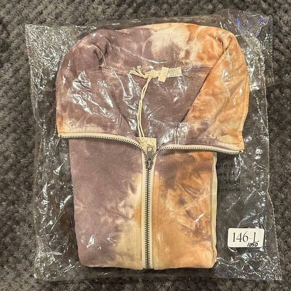 NWT! Mystree Womens Sz Lg Long Sleeve Full Zip 2 Pocket Jacket Purple Rust Cream - Picture 4 of 4